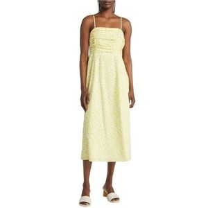 Du Paradis Animal Print Cotton Voile Fit & Flare Yellow Sundress Size Small NWOT